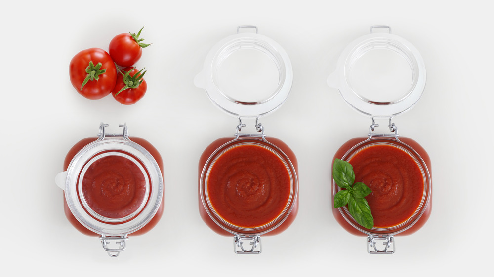 open and sealed jars of sauce 