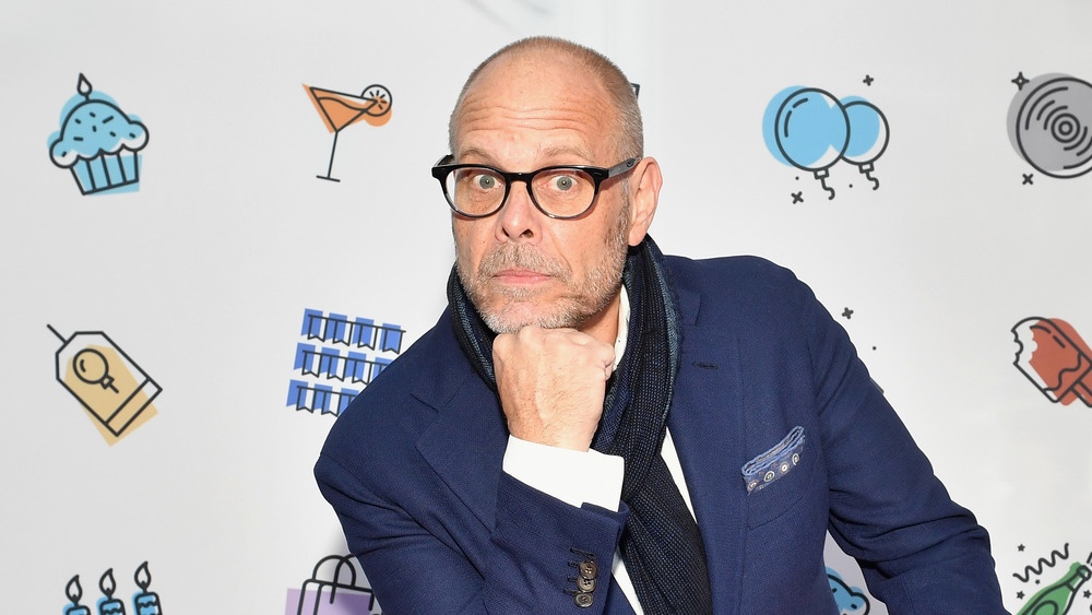 Alton Brown posing and looking surprised