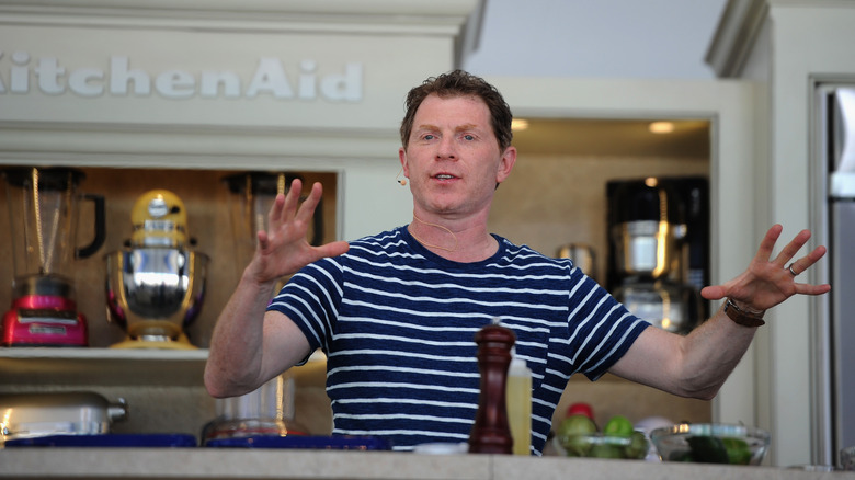 Bobby Flay in a blue shirt