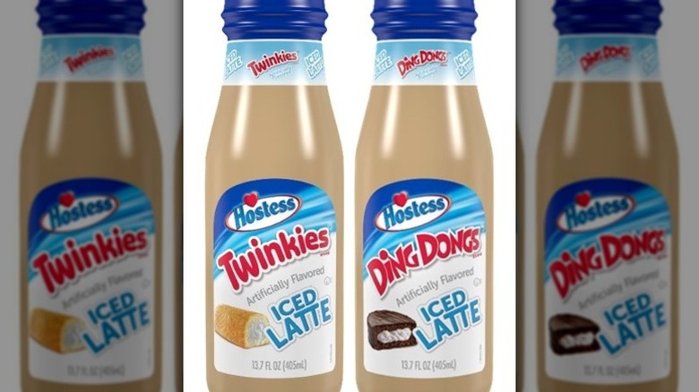 Bottles of Hostess flavored iced lattes