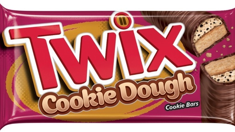 Close up of Twix Cookie Dough bar package