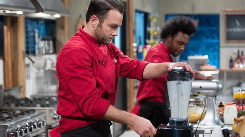 Chefs working during an episode of Chopped