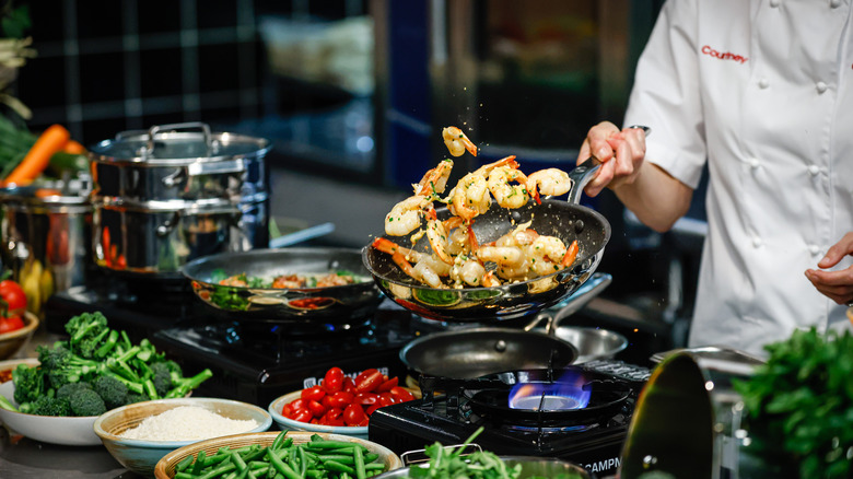 Masterchef contestant cooking 