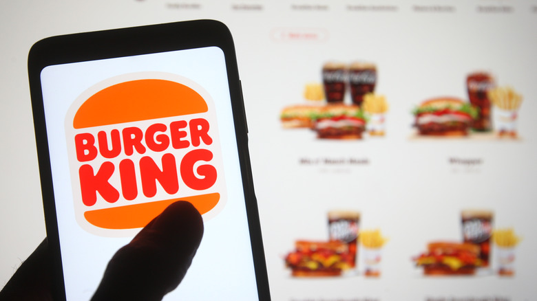 Burger King app on phone