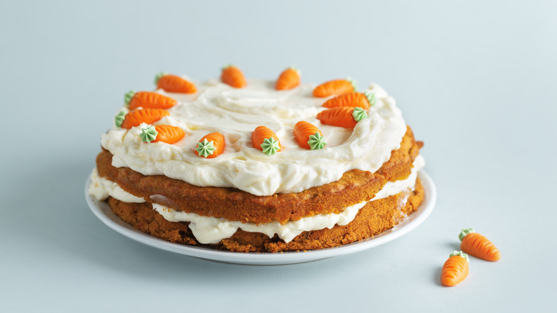 Carrot cake on plate