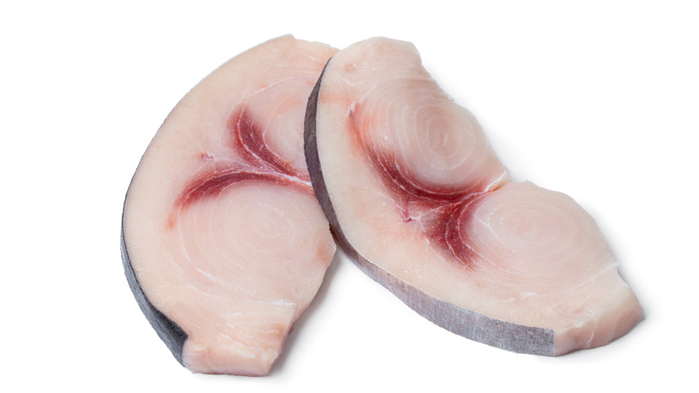 Raw swordfish steak filets