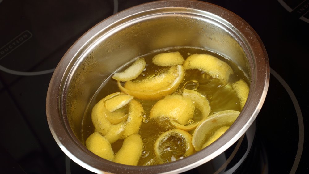 Lemons boiling in a pot