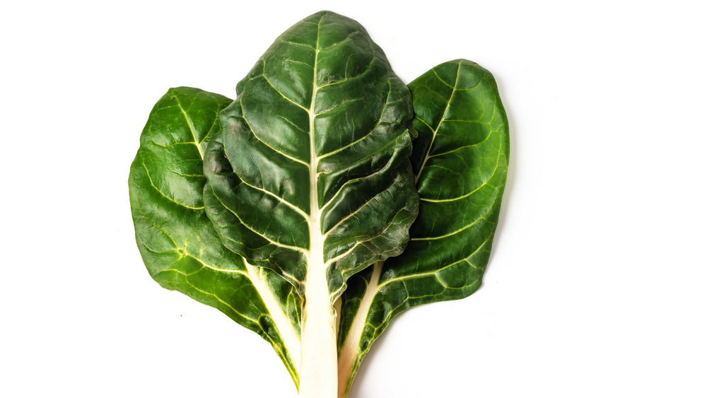 three leaves of chard