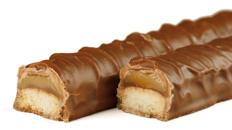 Inside of Twix candy bar