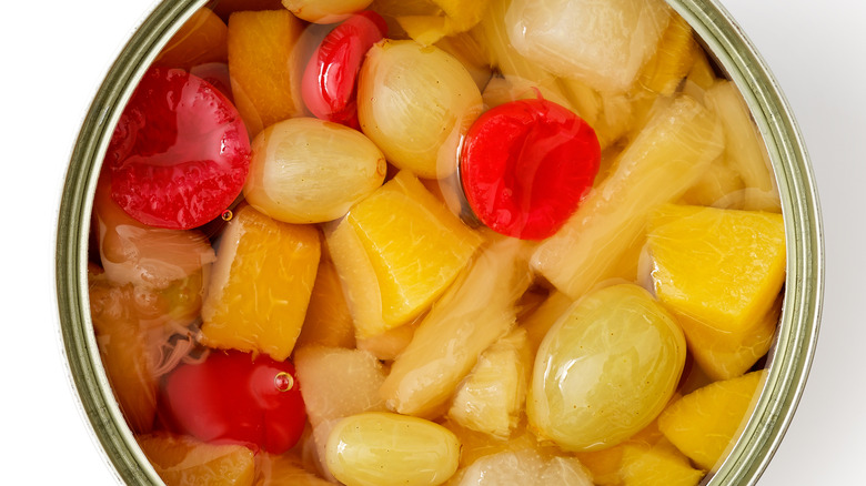 Canned fruit cocktail