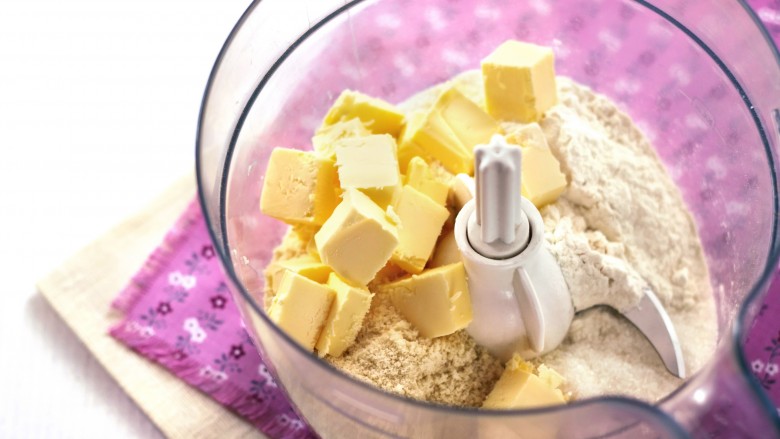 butter and flour in food processor