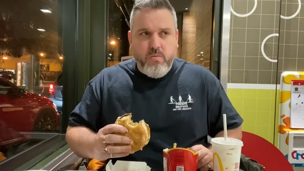 Matt Nadin eating a year-old Big Mac