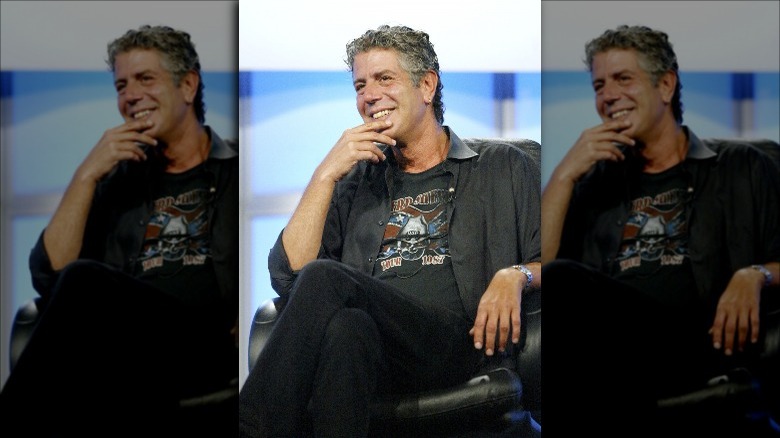 Anthony Bourdain laughing in an interview