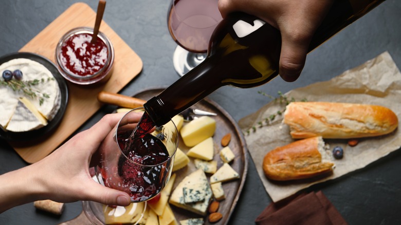 Wine and cheese board