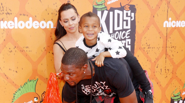 Chris Bosh with wife Adrienne Bosh and their son