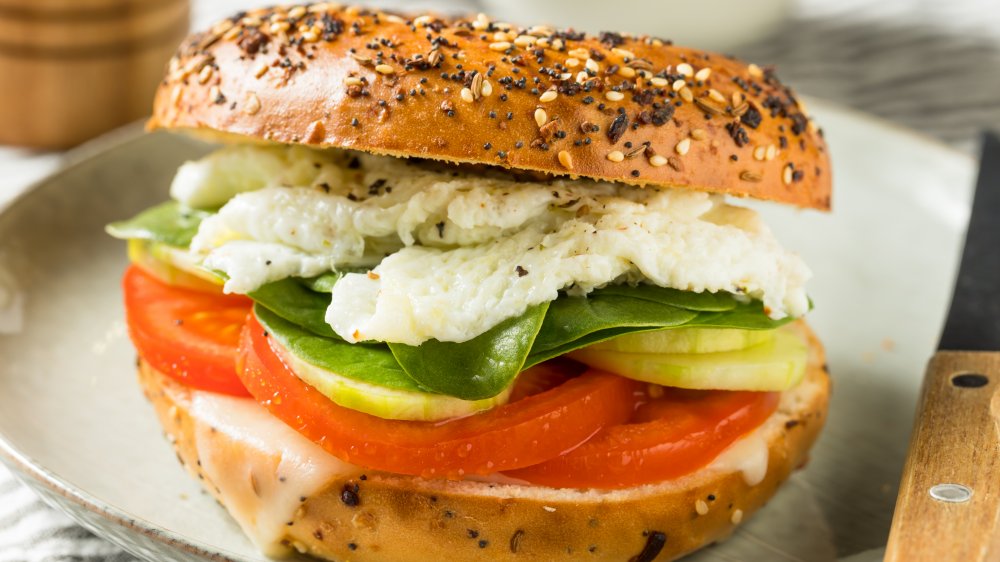 Egg white on bagel 