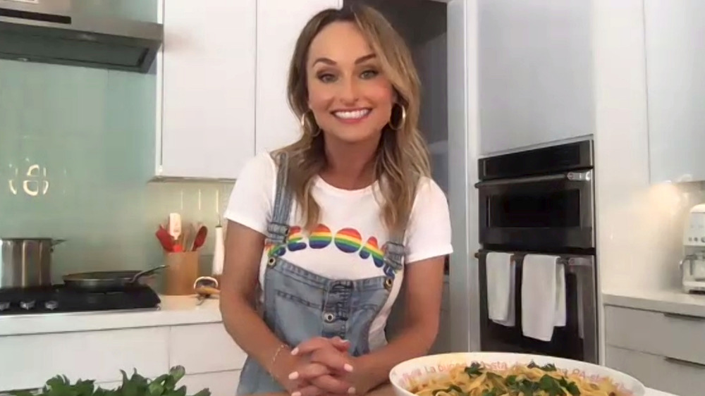 Giada De Laurentiis demonstrating how to cook