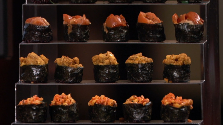 Display of Beyond Sushi rolls