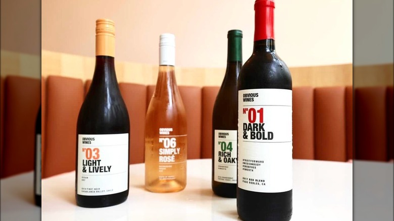 four bottles of obvious wines