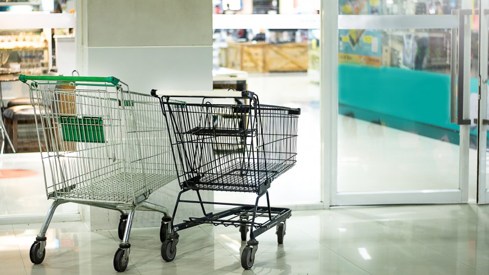 two empty shopping carts