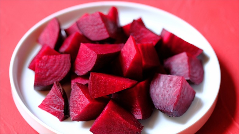 chopped beets on a plate