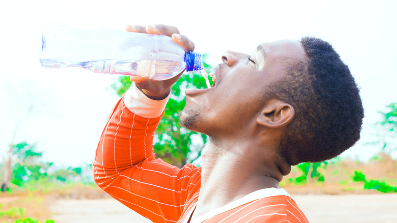 Man drinking water