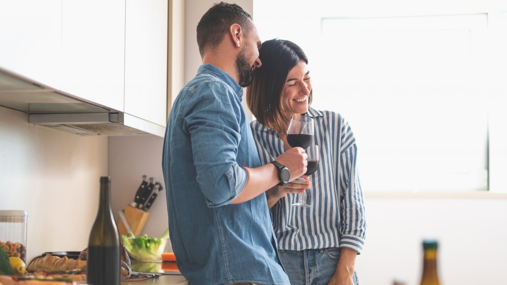 couple drinking red wine