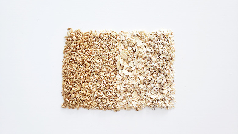 Whole, steel-cut, rolled, and quick oats