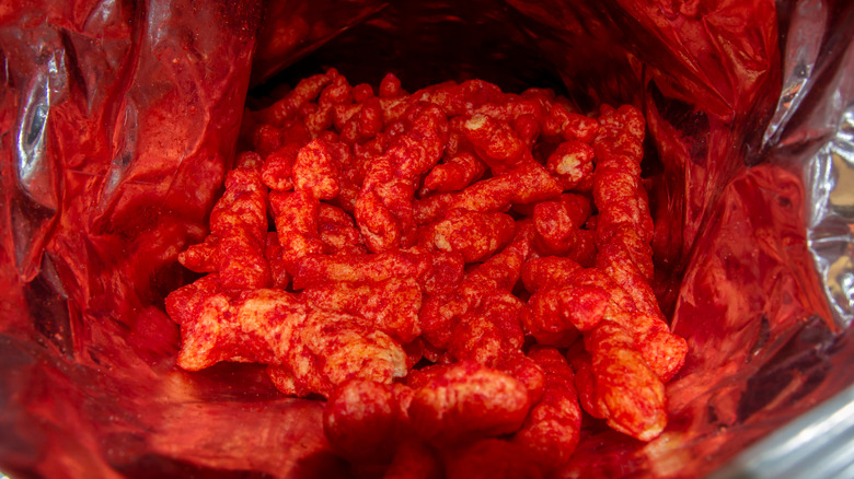 inside flamin hot cheetos bag