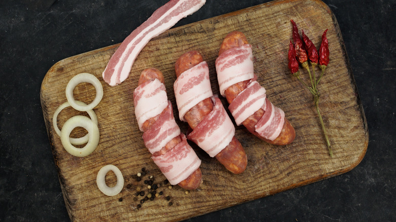 bacon-wrapped hot dogs