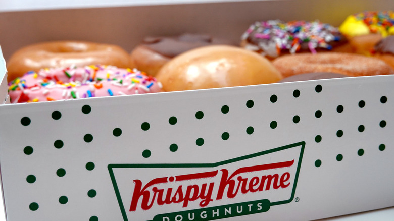 White box of Krispy Kreme donuts