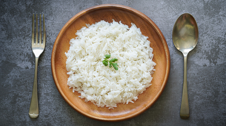 Top down view of rice