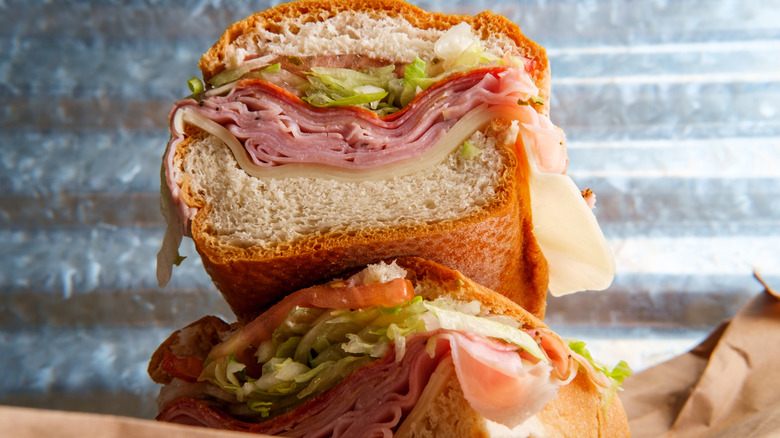 Cross section of an Italian sub 