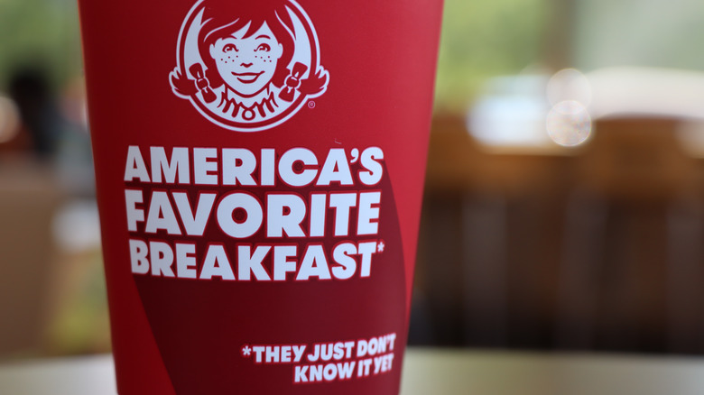 A red beverage cup from Wendy's