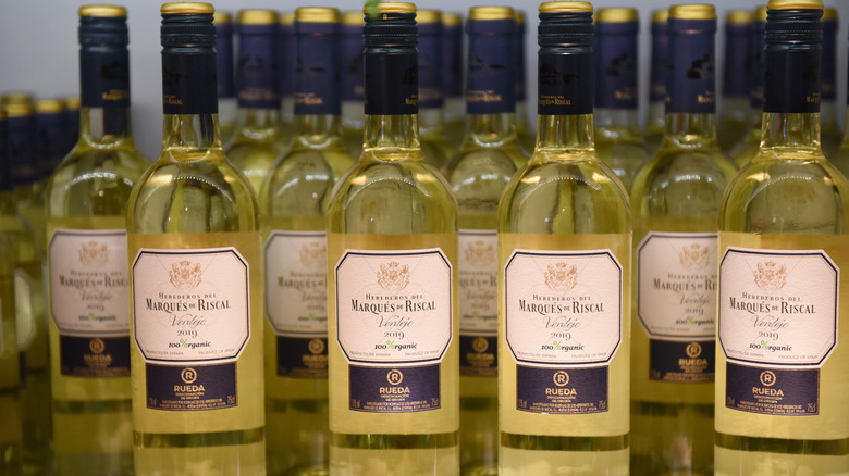  Marques de Riscal white wine bottles