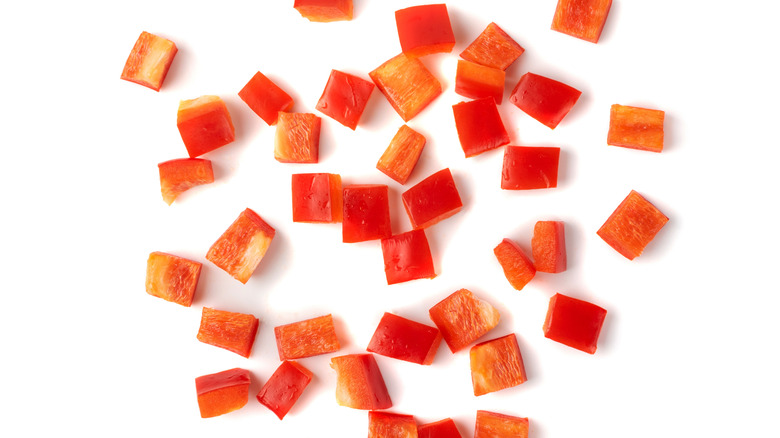 diced red bell pepper