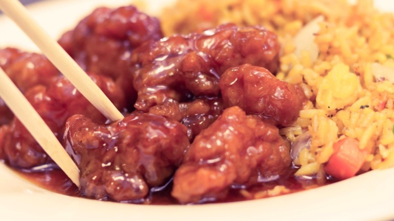 General Tso's chicken with fried rice