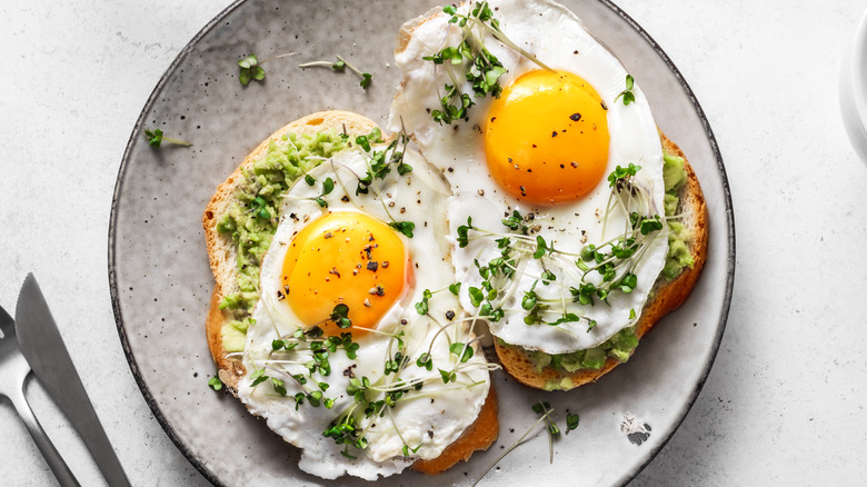 Avocado and eggs on toast