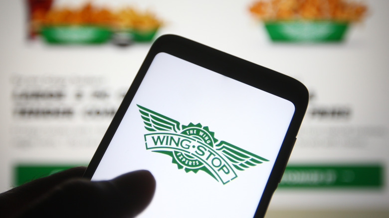 Wingstop app on phone