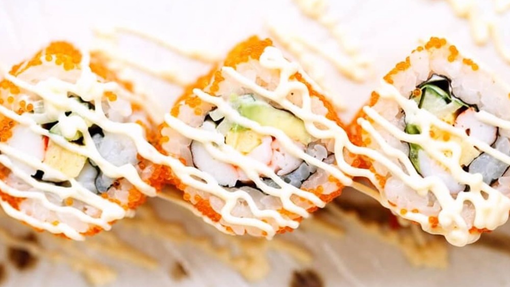 Kewpie mayo on sushi