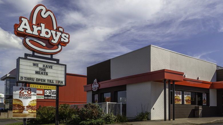 Arby's "We have the meats" slogan displayed on sign