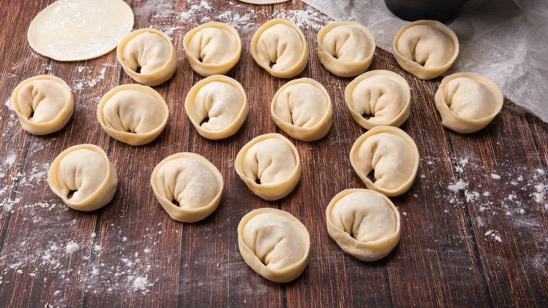 Neatly shaped dumplings