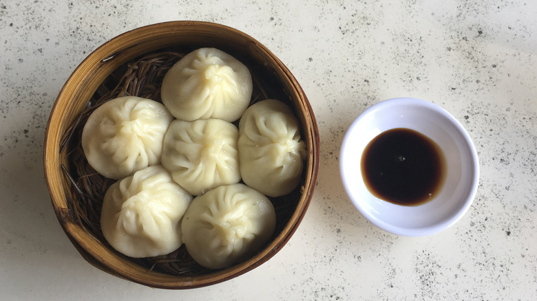 Dumplings with dipping sauce