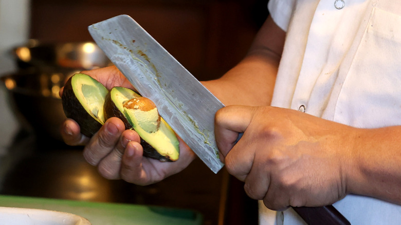 removing the avocado pit