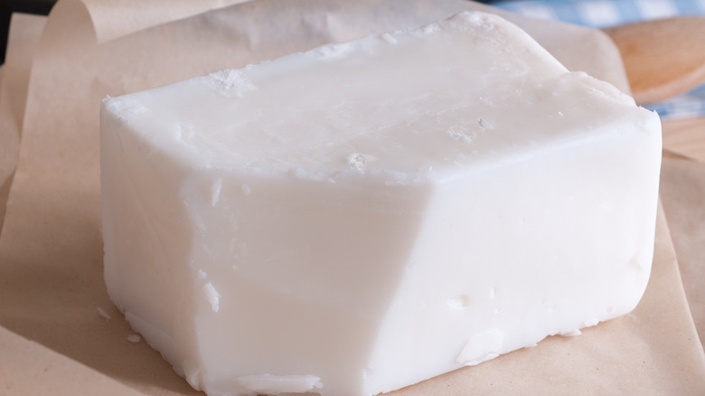 A cube of beef tallow