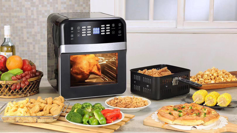 air fryer with food spread