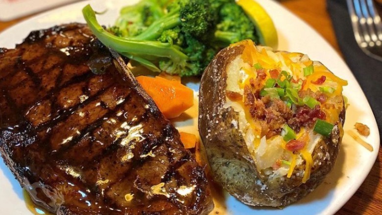 Outback Steakhouse steak and baked potato