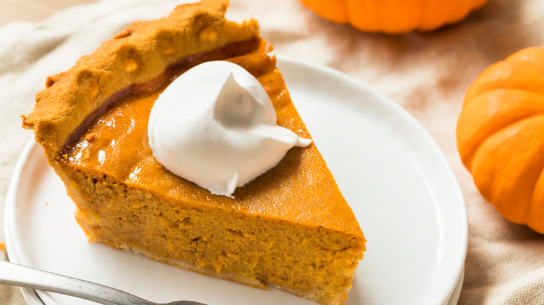 Slice of pumpkin pie