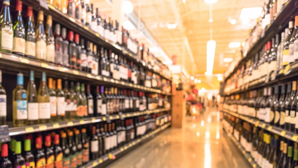 wine aisle at a grocery store