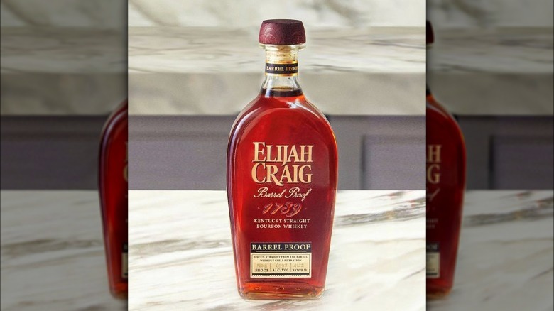 Elijah Craig barrel proof bourbon whiskey 